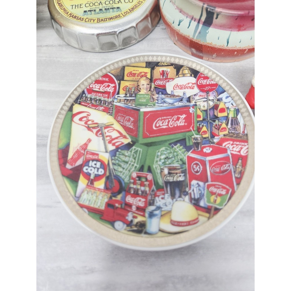 Vintage Coca Cola Collectibles Christmas Ornaments Candle Coasters 1994 1996‎ - Picture 7 of 10
